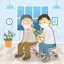 Doctor giving injection to elderly health care service medical vector design elements