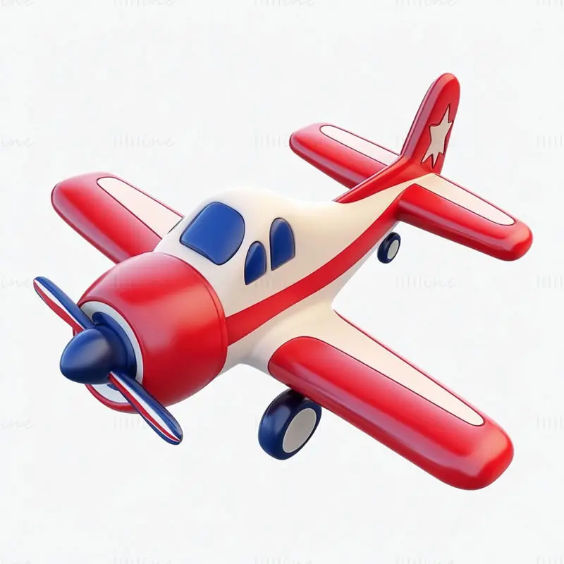 Red cartoon cute inflatable airplane picture