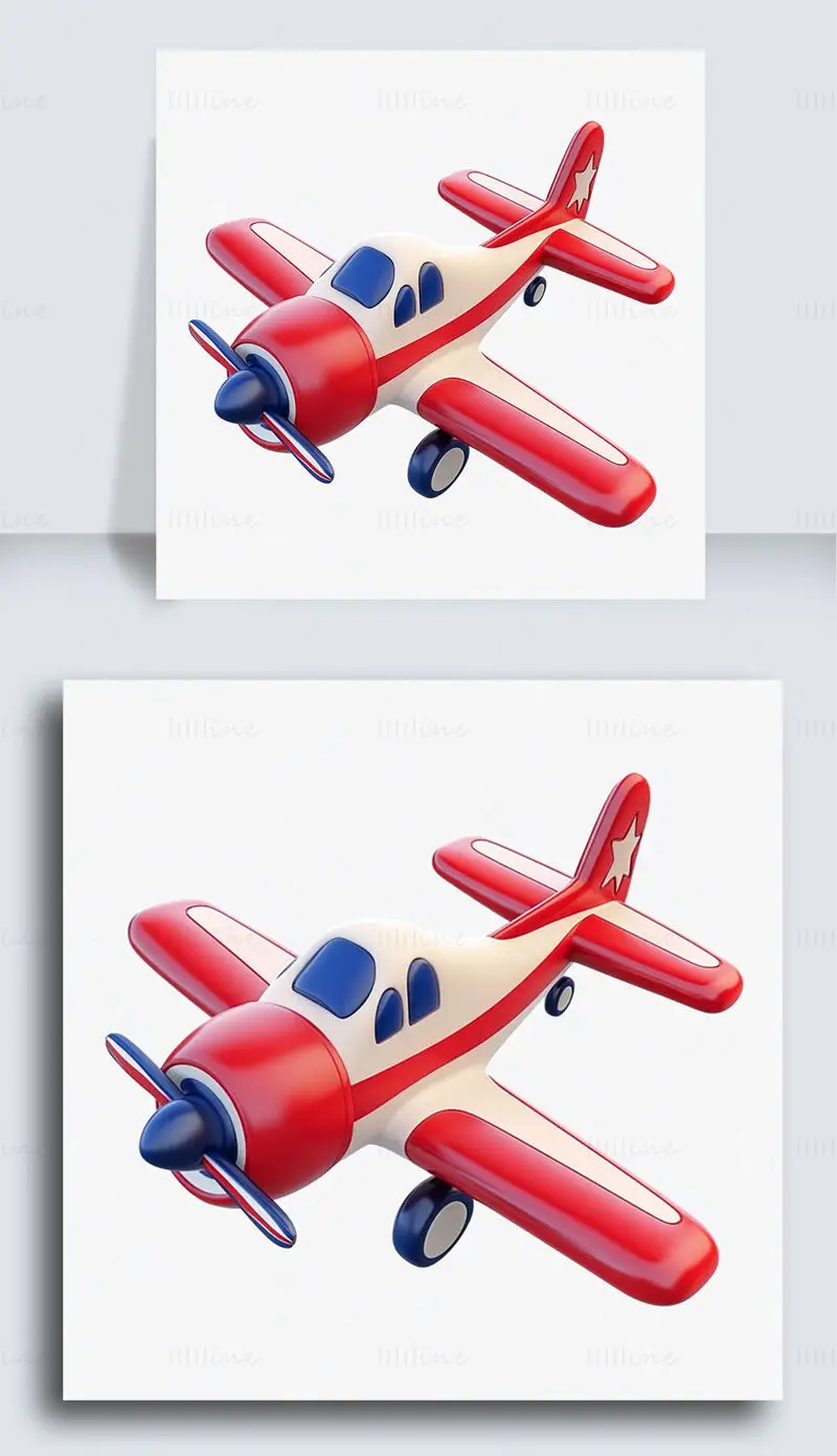 Imagem de avião inflável fofo de desenho animado vermelho