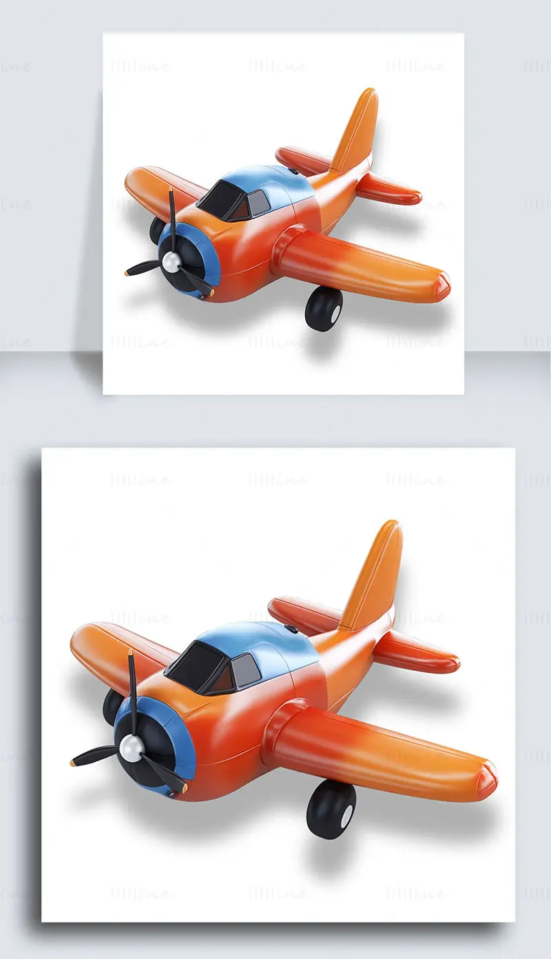 Orange cartoon cute inflatable airplane picture