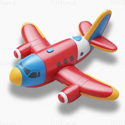 Photo d'avion gonflable mignon grand dessin animé rouge