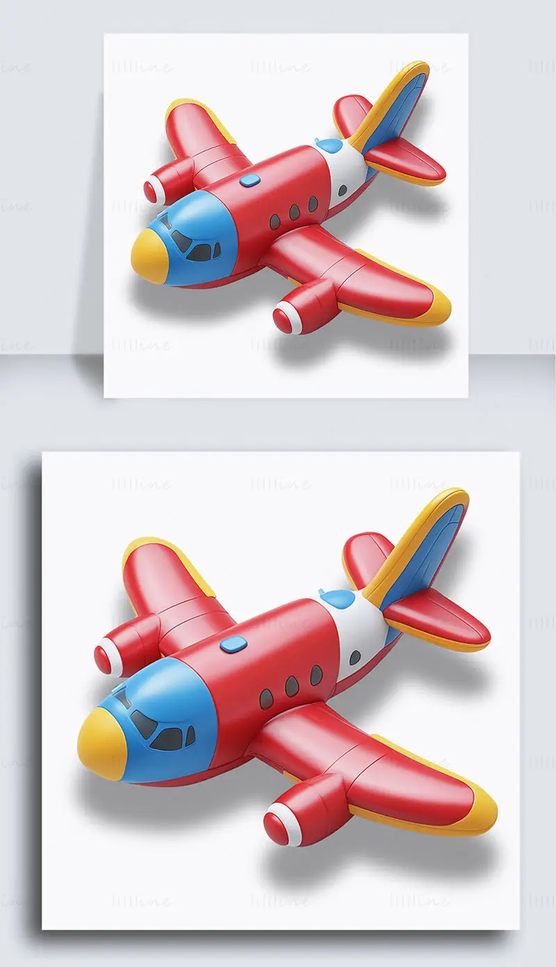 Big red cartoon cute inflatable airplane picture