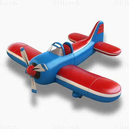 blue and red cartoon cute inflatable airplane picture