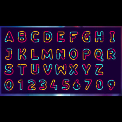 neon alphabet