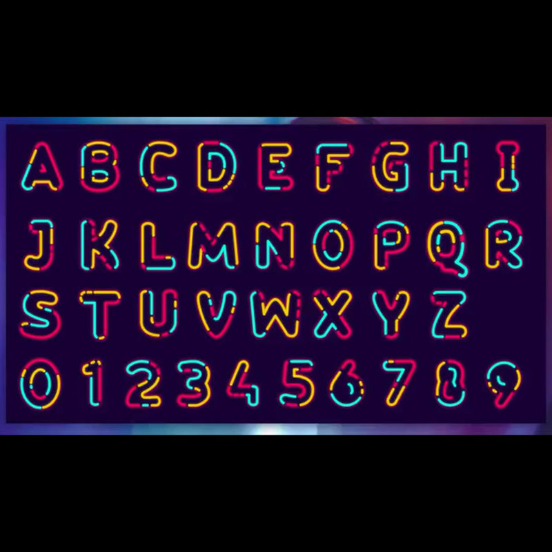 neon alphabet