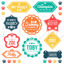 Colourful Labels Of Pet Dogs AI Vector