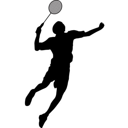 Badminton Player Silhouette AI Vector
