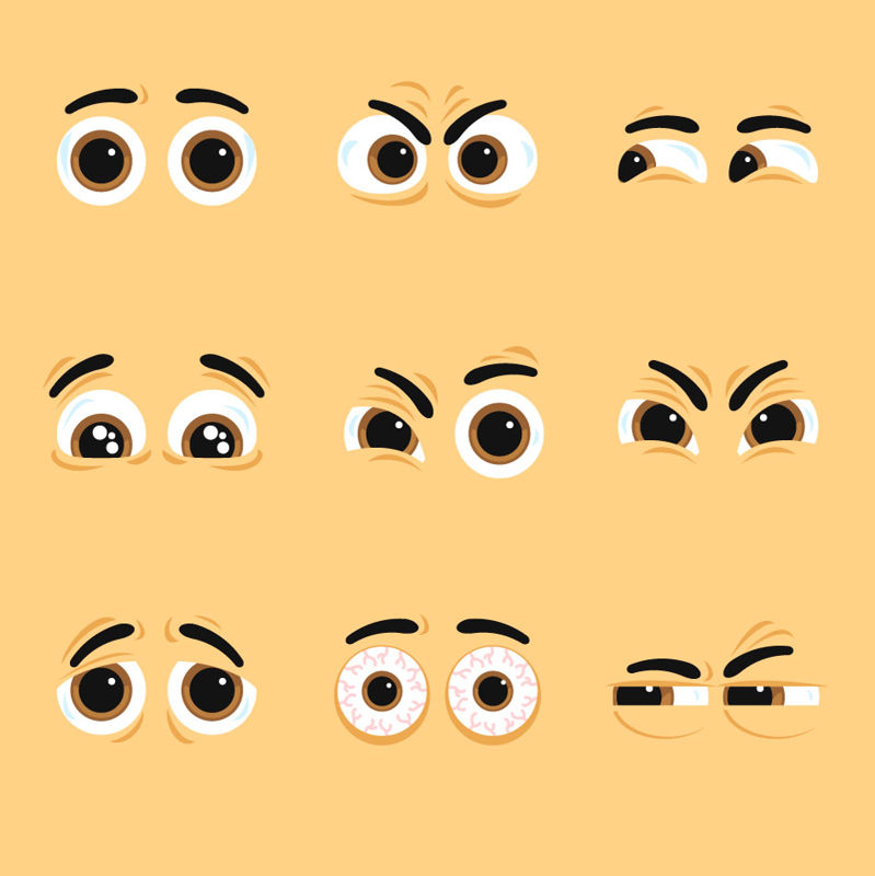 9 olho expressões AI Vector