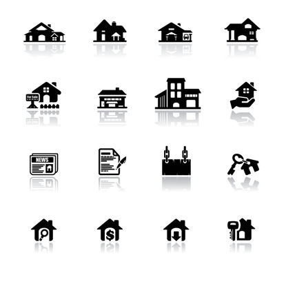 16 Real Estates Icons AI Vector