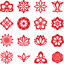16 Abstract Flowers Coins Icons AI Vector