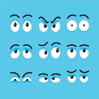 12 Cartoon Eyes AI Vector