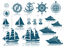 Yacht Sailboat Rudder Graphic AI Vector