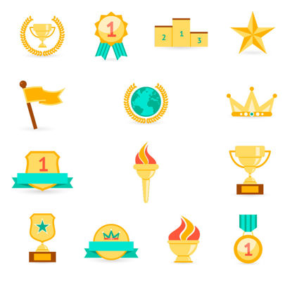 Trophies Awards Icons AI Vector