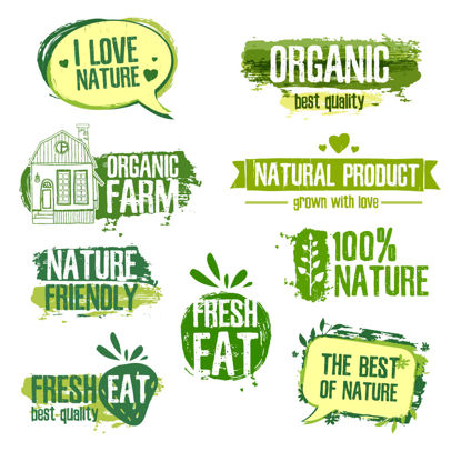 Organic Natural Fresh Labels AI Vector