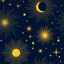 Star Moon Lunar Night Graphic AI Vector