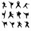 Kong Fu Silhouettes AI Vector
