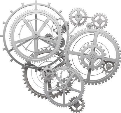 Mechanical Gears Group Graphic AI Vector