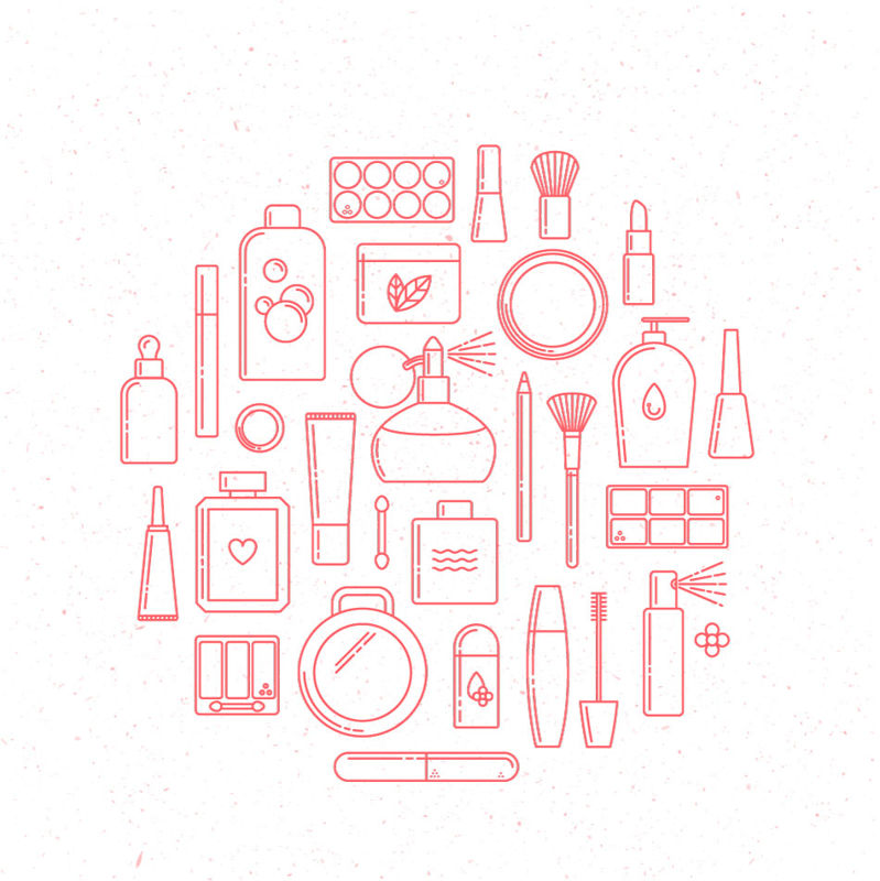 Cosmetic Element Collection Icons AI Vector