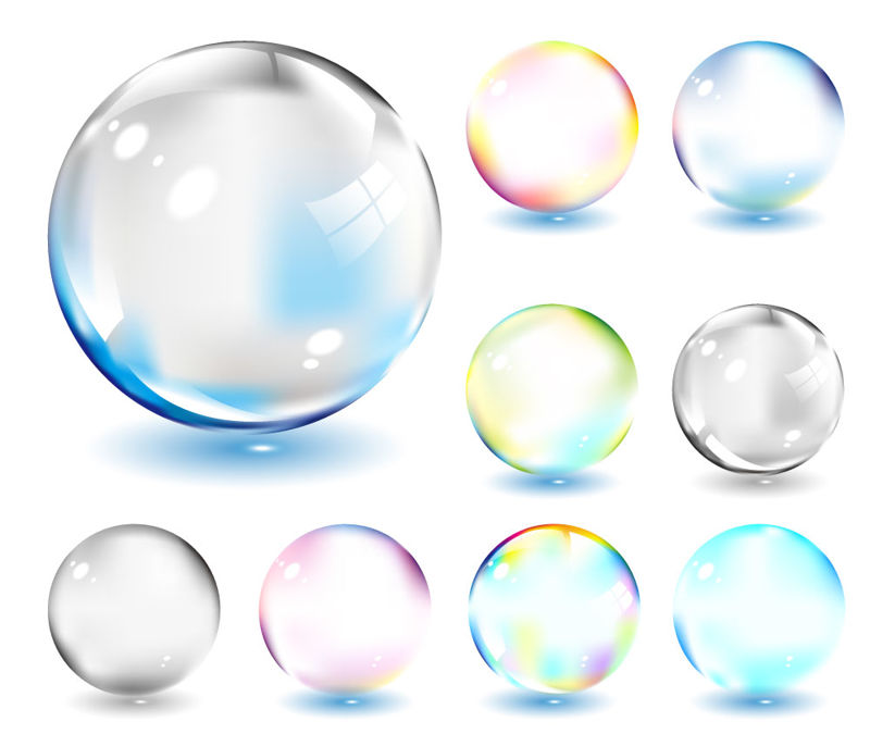 Kleurrijke kristallen bollen AI Vector