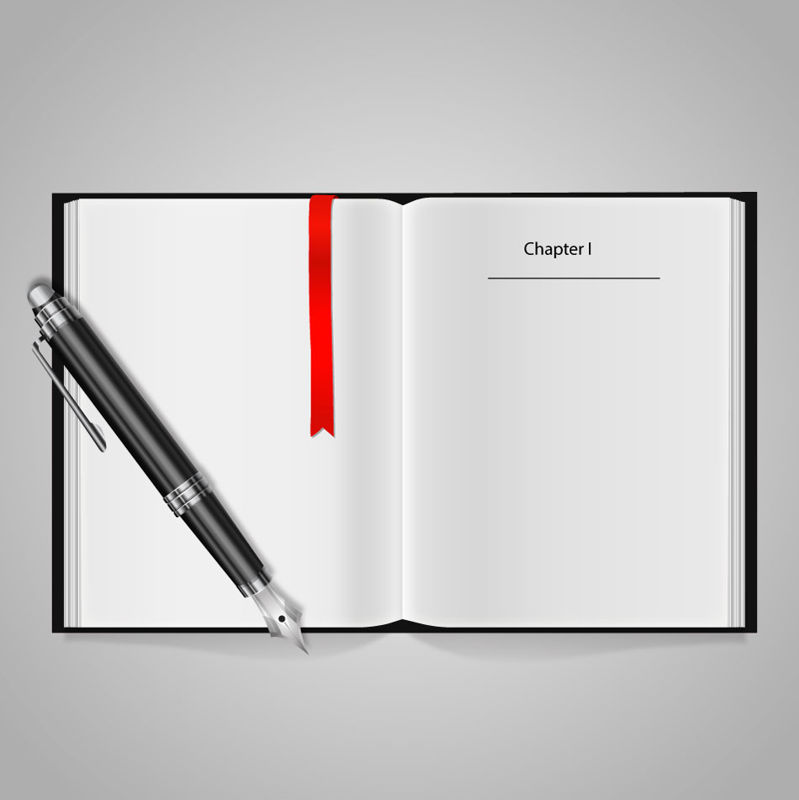 Книга и писалка графичен AI вектор