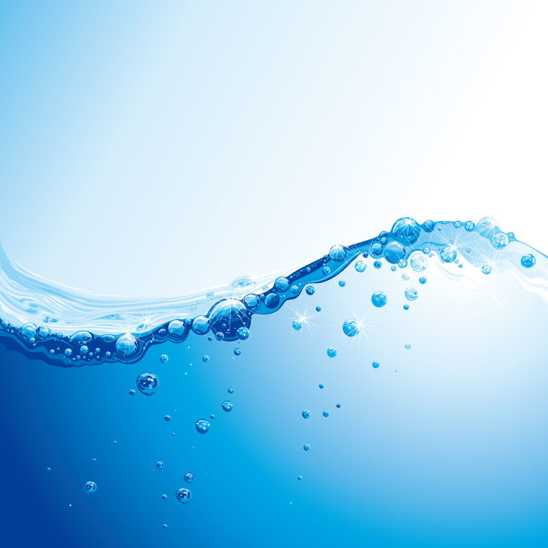 Modra voda val in Waterdrop grafično ozadje AI Vektor