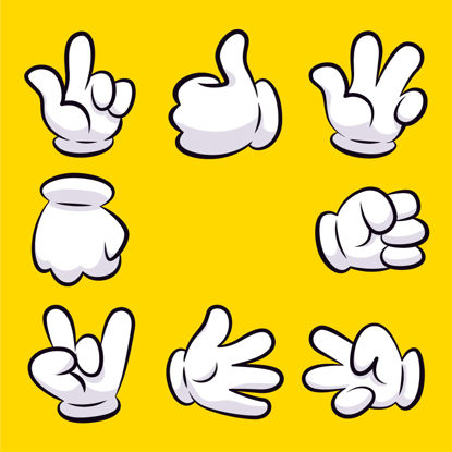 Cartoon Gestures Icons AI Vector
