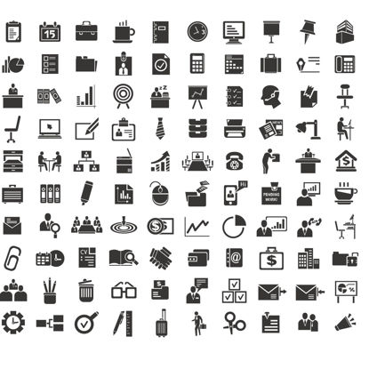 Office And Organization Icons AI Vector
