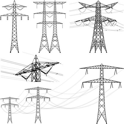 Power Transmission Tower AI Vector
