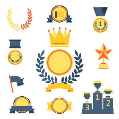 Trophies Icons AI Vector