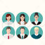 Business Team Avatar Icons AI Vector