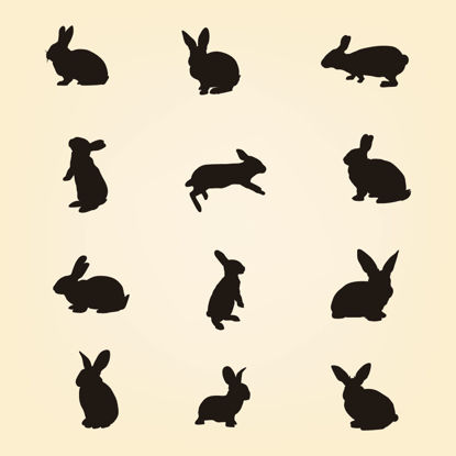 Rabbit Silhouettes AI Vector