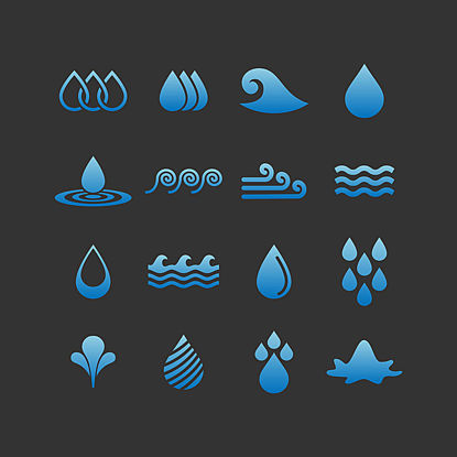 Vettore di AI delle icone di forme di Waterdrop