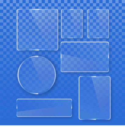 Glass Shapes AI Vector