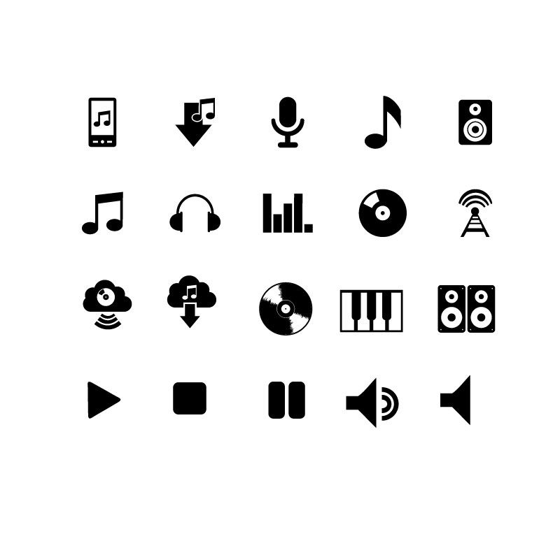 Music Icons AI Vector