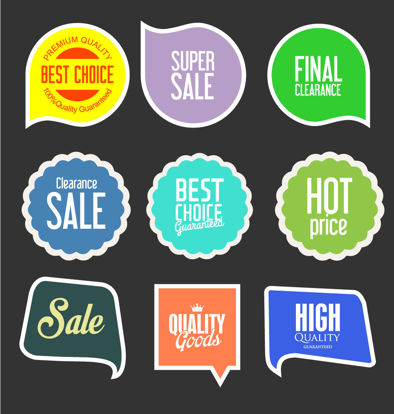 On Sale Marks Icons AI Vector
