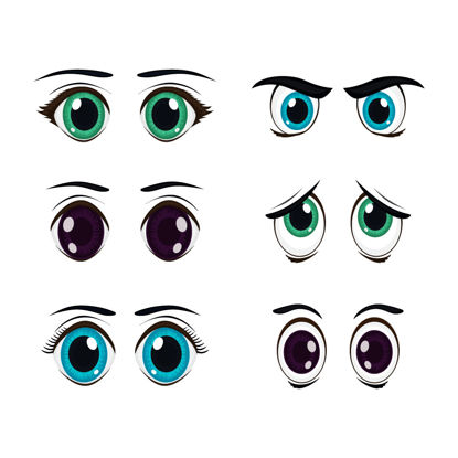 眼睛表情符号图标AI矢量