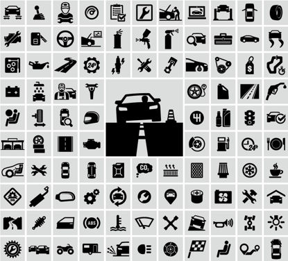 Car Repairing Icons AI Vector