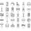 Furniture Line Icons AI Vector