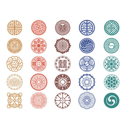 Kinesisk stil tradisjonelle dekorativ design AI Vector