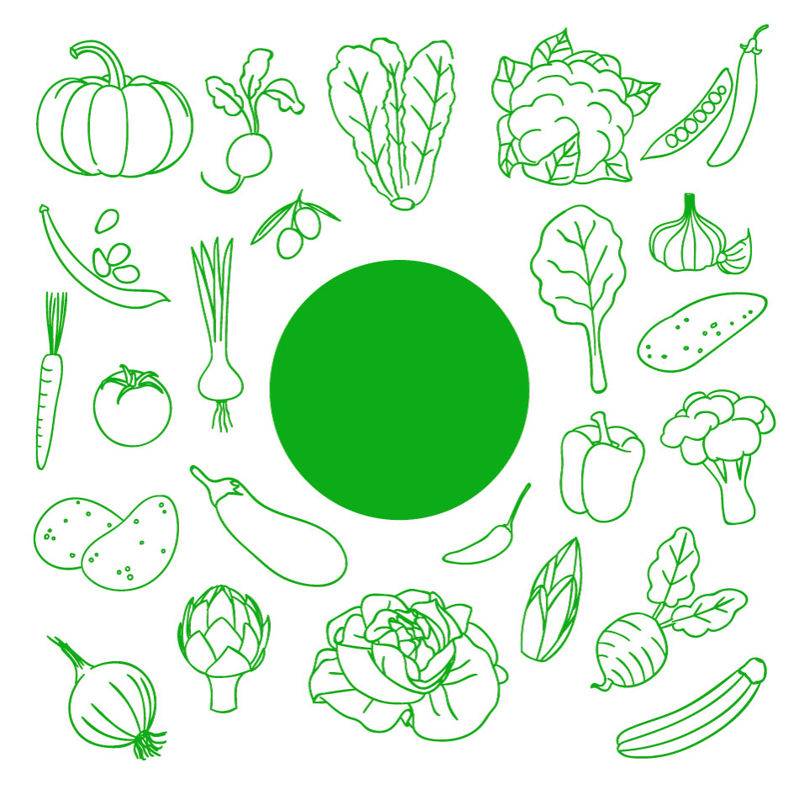 Vector de iconos de verduras AI