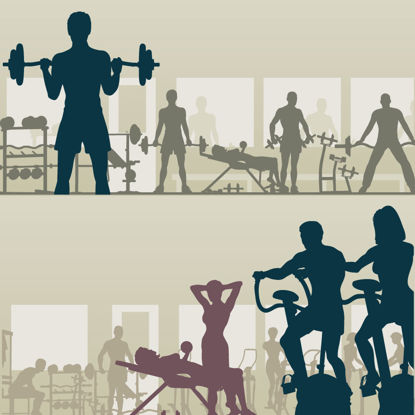 People Fitness Silhouettes AI Vector