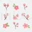 Japanse Sakura Flowers Icons AI Vector