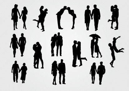 Lovers Silhouettes AI Vector