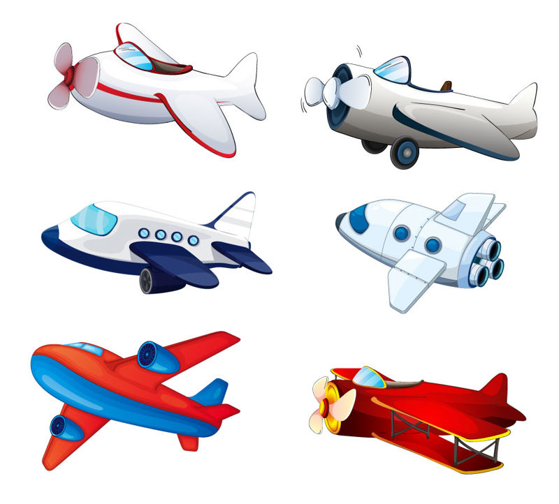 Cartoon Aeroplanes AI Vector