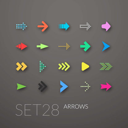 20 Colourful Arrows Icons AI Vector