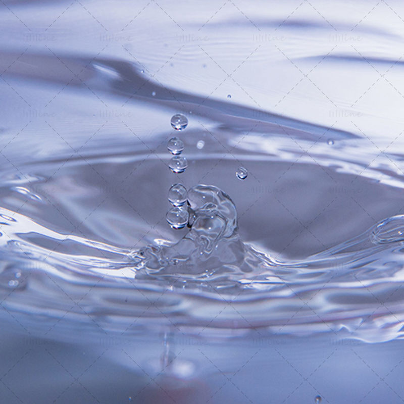 Water droplets ripple on the water surface