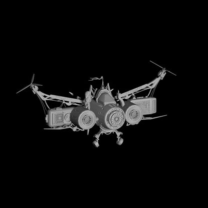 Steam Punk Style Spacecraft 3D Model