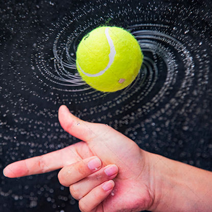 Rotating tennis ball