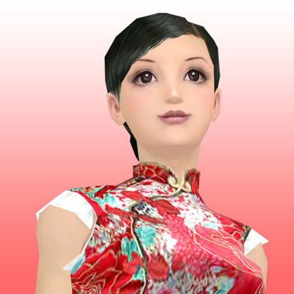 Girls in Northeast China in Flower Coat 3d model