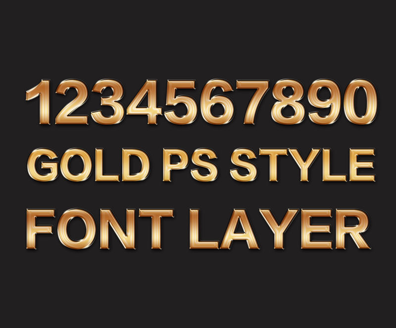 Gold PS Style Font Layer
